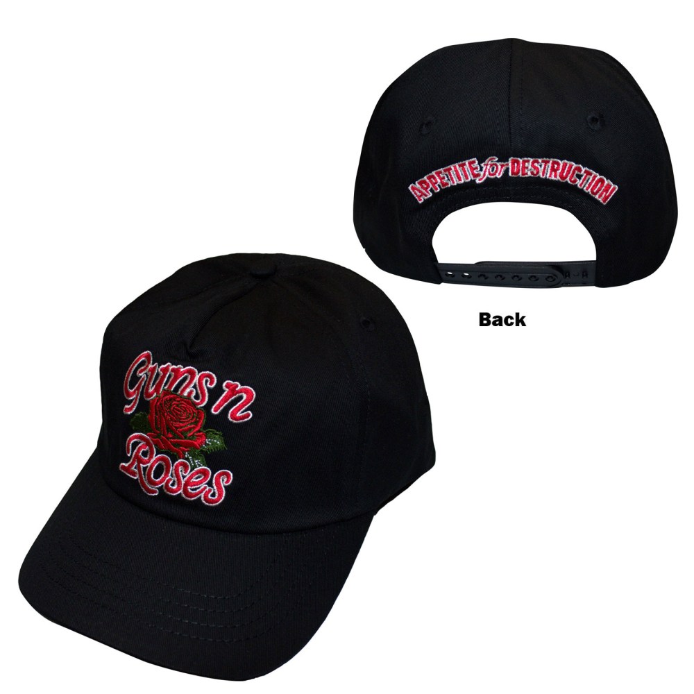 Guns N' Roses - Appetite for Destruction Rose Baseball pet - Zwart